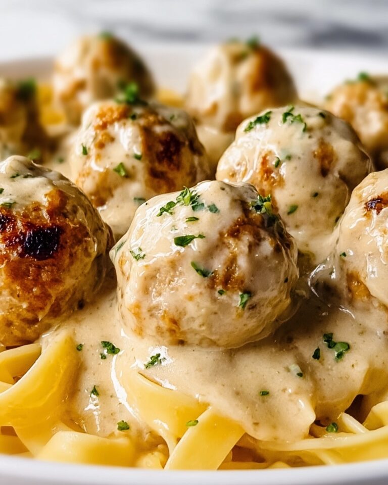 Garlic Butter Chicken Balls with Creamy Parmesan Pasta Recipe