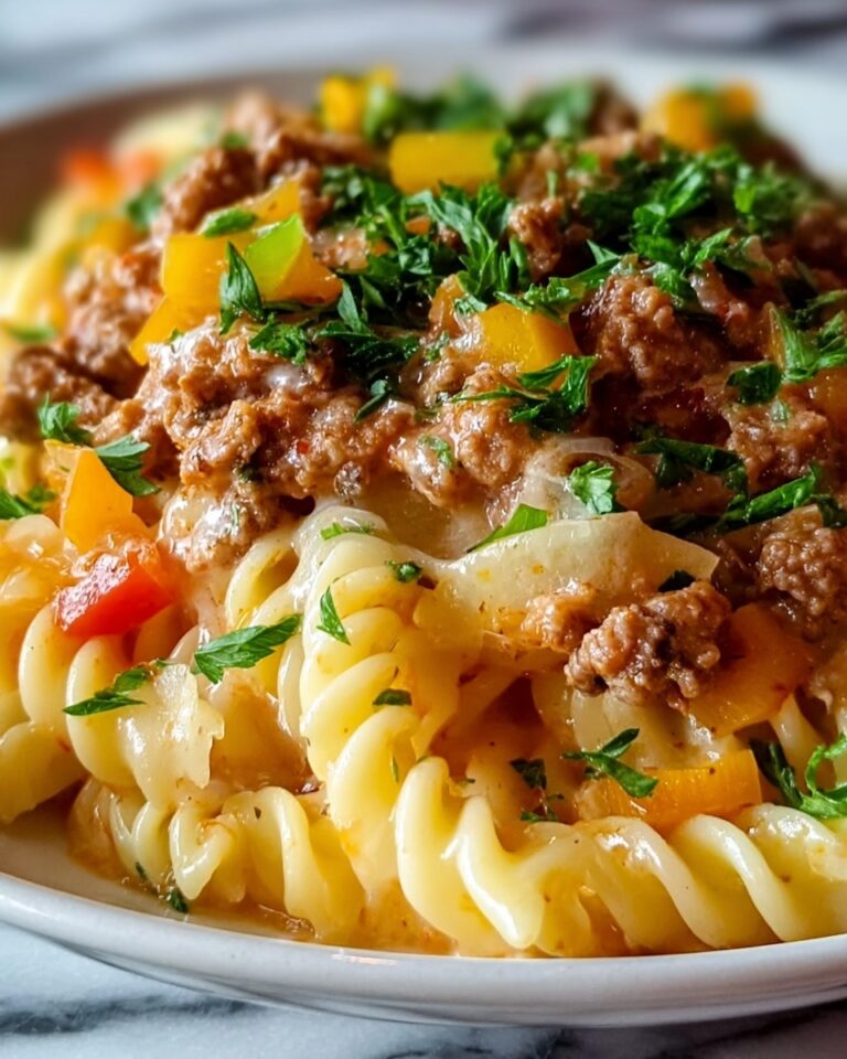 Crockpot Philly Cheesesteak Pasta Casserole Recipe