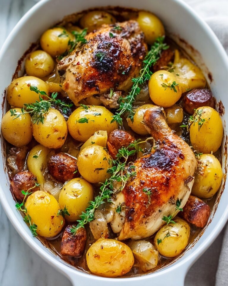 Roast Chicken, Sausage, and Potato Tray Roast Recipe