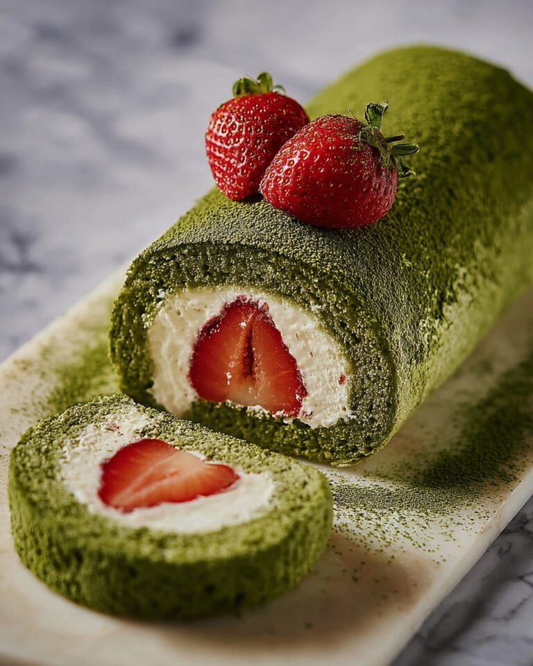 Matcha & Strawberry Roulade Recipe