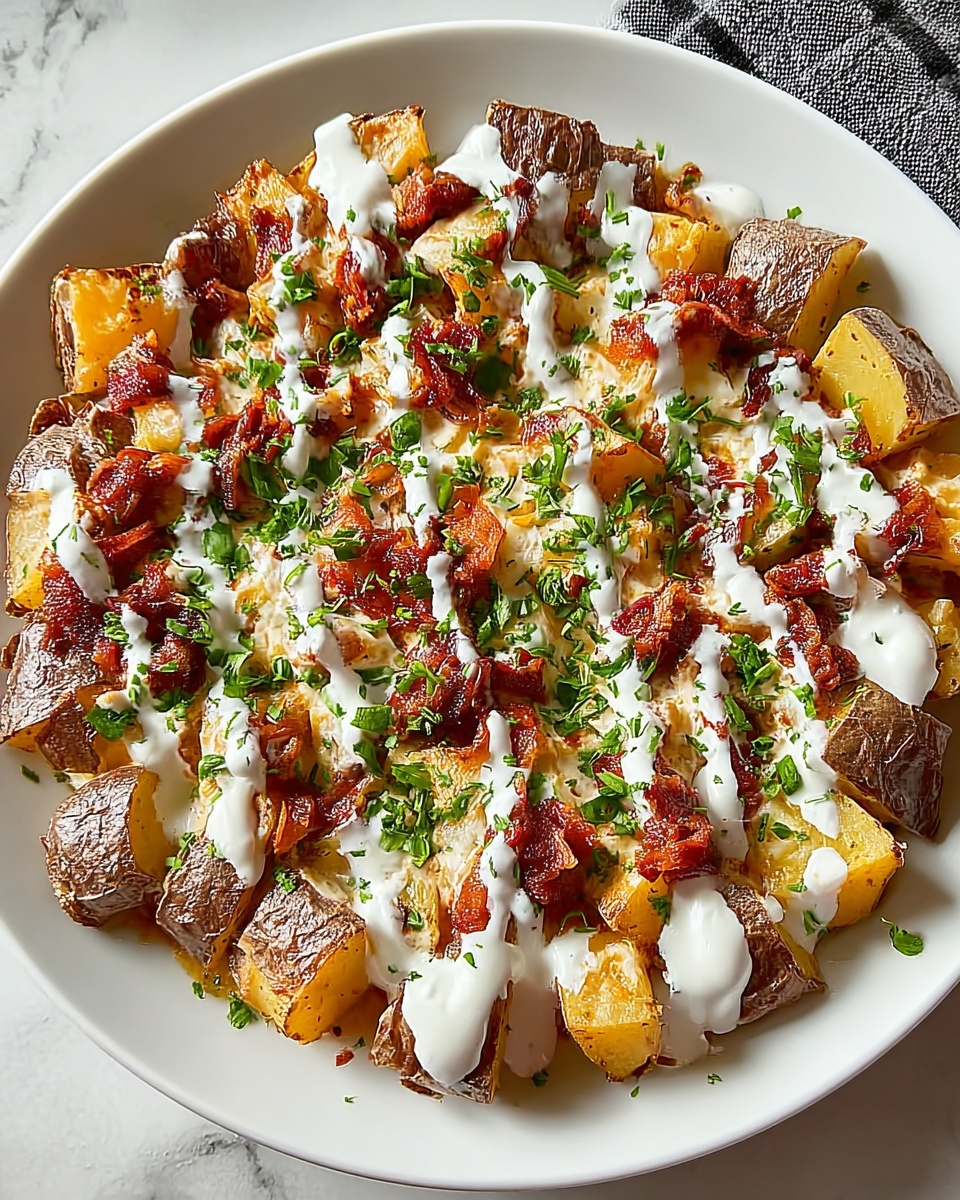 Buffalo Chicken Roasted Potato Bake Recipe - Recipe Image