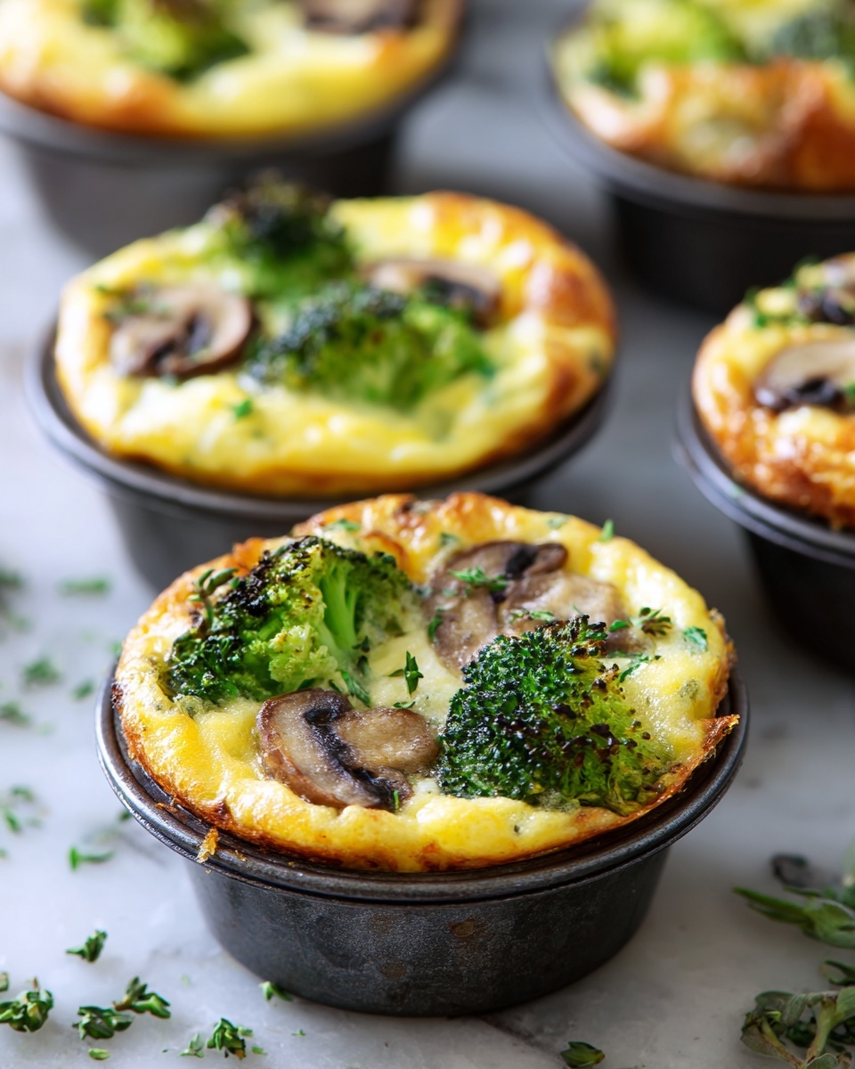 Veggie-Packed Broccoli & Mushroom Egg Cups Recipe - Recipe Image