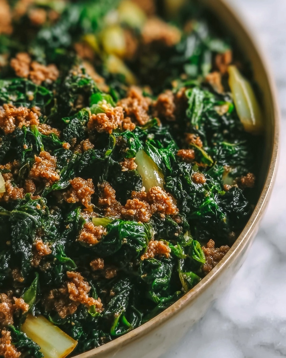 Stir-Fried Bok Choy with Ground Meat Recipe - Recipe Image