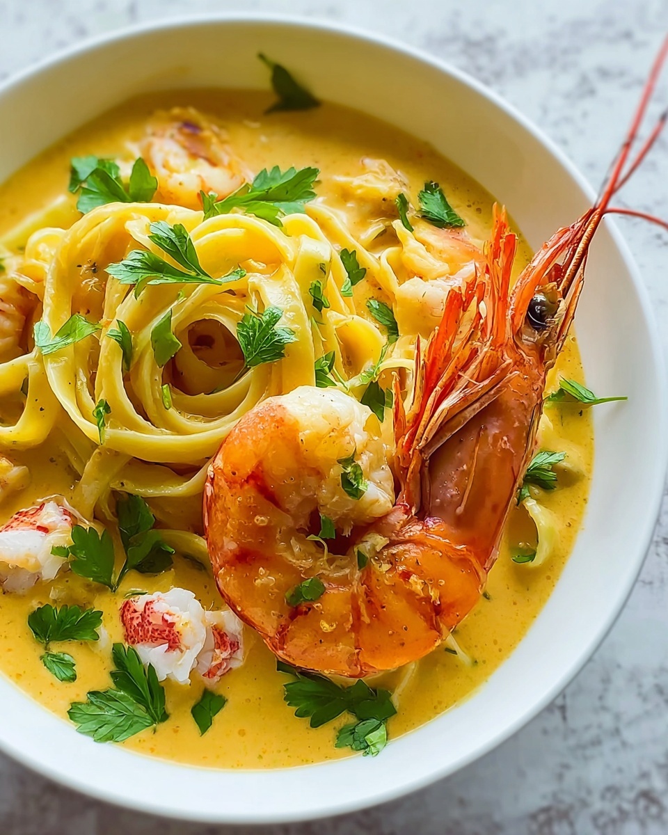 Creamy Lobster Curry Pasta Recipe - Recipe Image