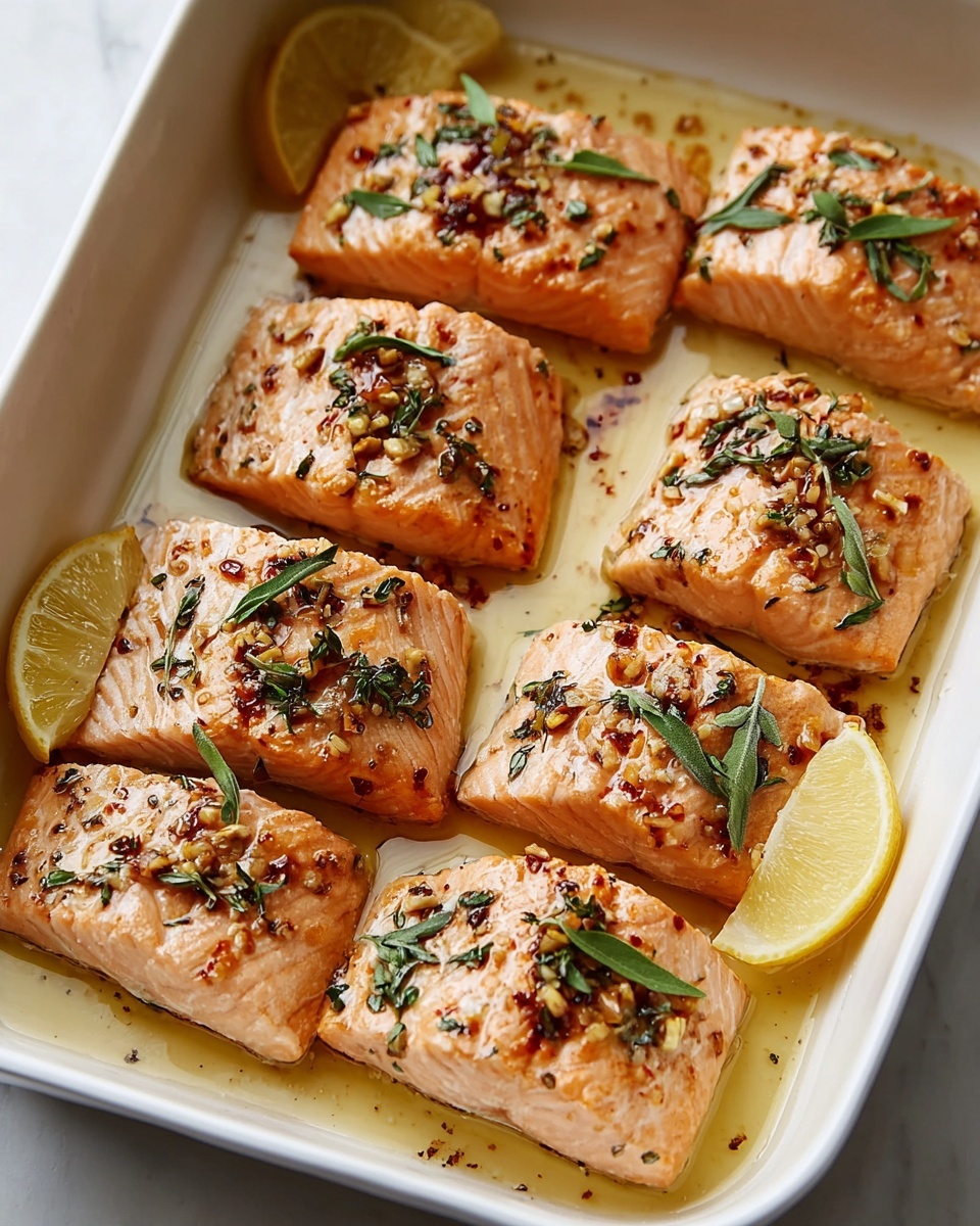 Easy Oven-Baked Lemon Garlic Salmon Recipe - Recipe Image
