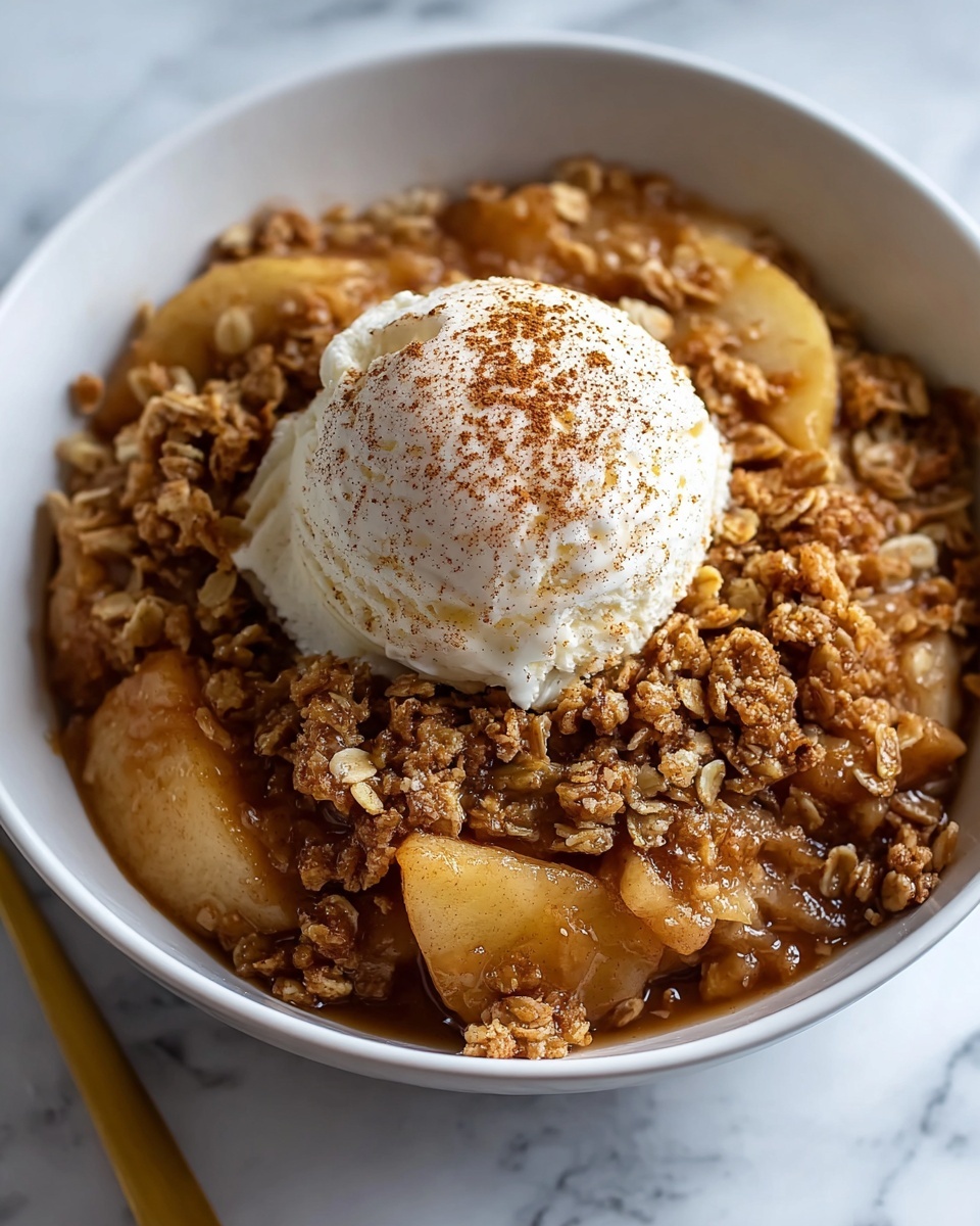 Easy Homemade Apple Crisp with Ice Cream for Cozy Family Nights Recipe - Recipe Image