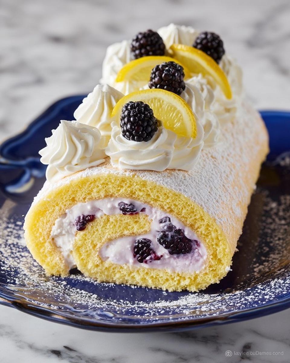 Blackberry Lemon Cake Roll Recipe - Recipe Image