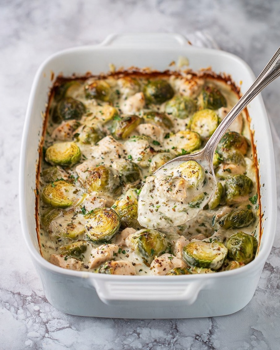 Creamy Baked Brussels Sprouts with Parmesan and Brandy Recipe - Recipe Image