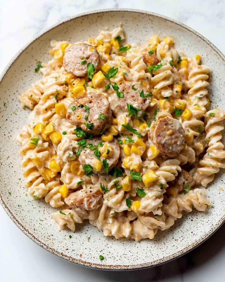 Cream Cheese Smoked Sausage Pasta Recipe - Recipe Image