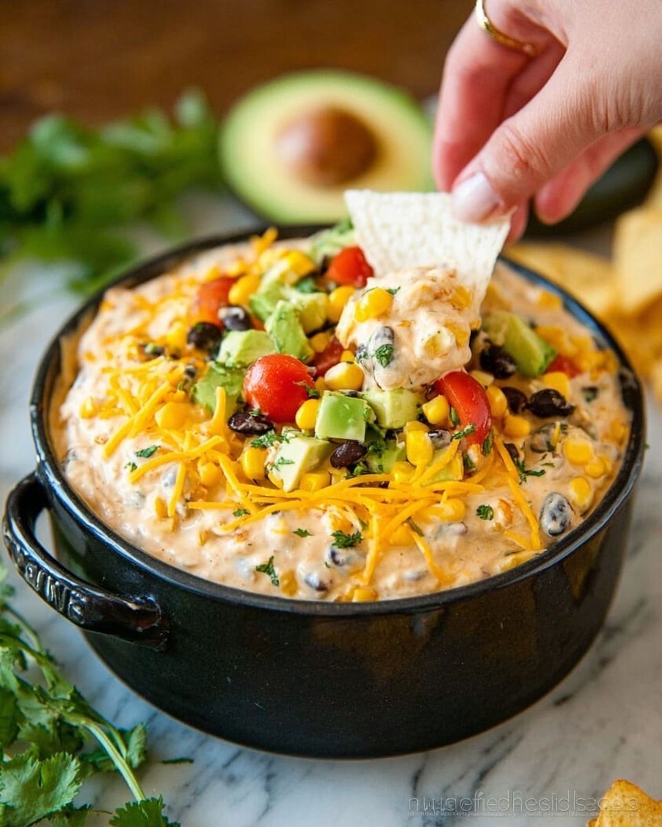 Southwest Hot Chicken Dip (Extra Cheesy) Recipe - Recipe Image