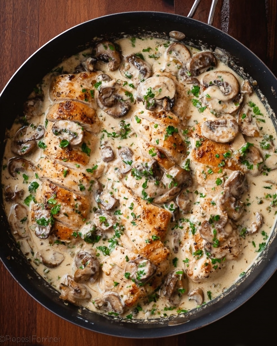 Creamy Herb Mushroom Chicken Recipe - Recipe Image