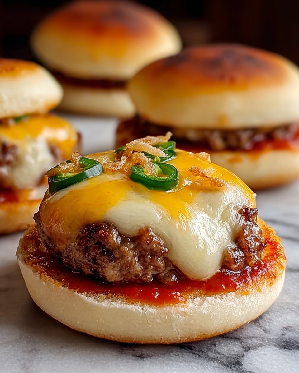 Old School Pizza Burgers – Cheesy, Saucy, and Nostalgically Delicious Recipe - Recipe Image