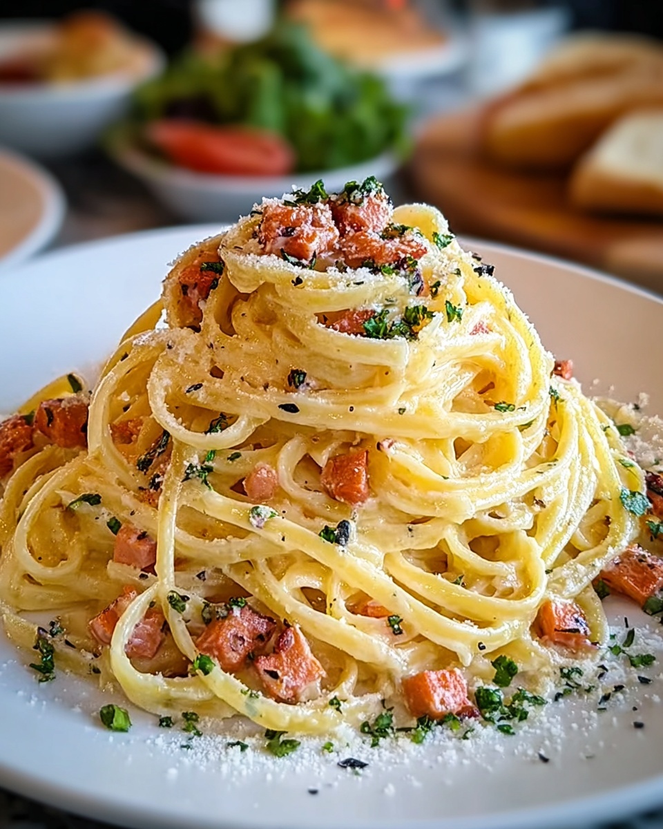 Smoked Salmon Carbonara – A Delicious Twist on Classic Pasta Recipe - Recipe Image