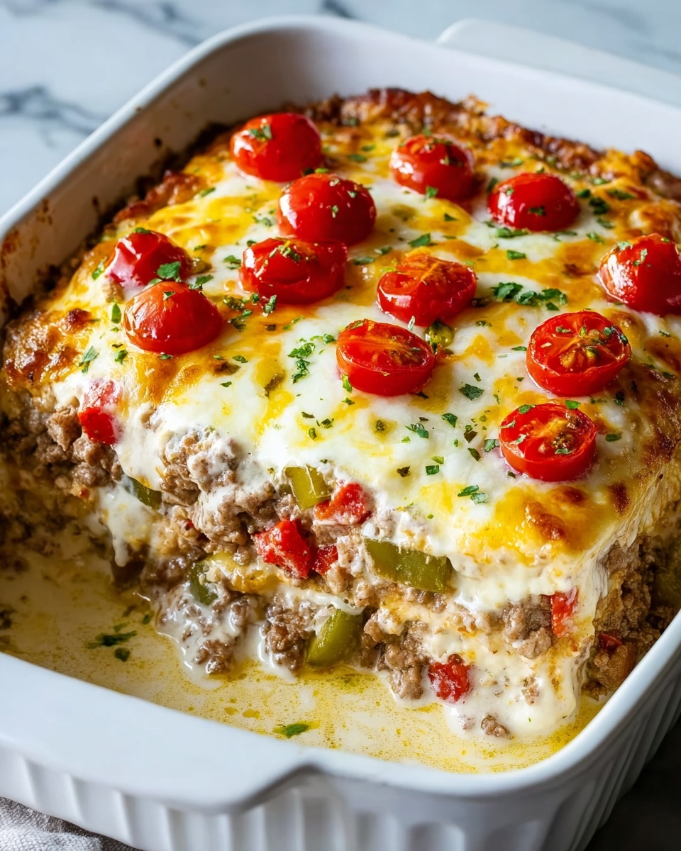 Cheesy Low Carb Philly Cheesesteak Casserole Recipe - Recipe Image