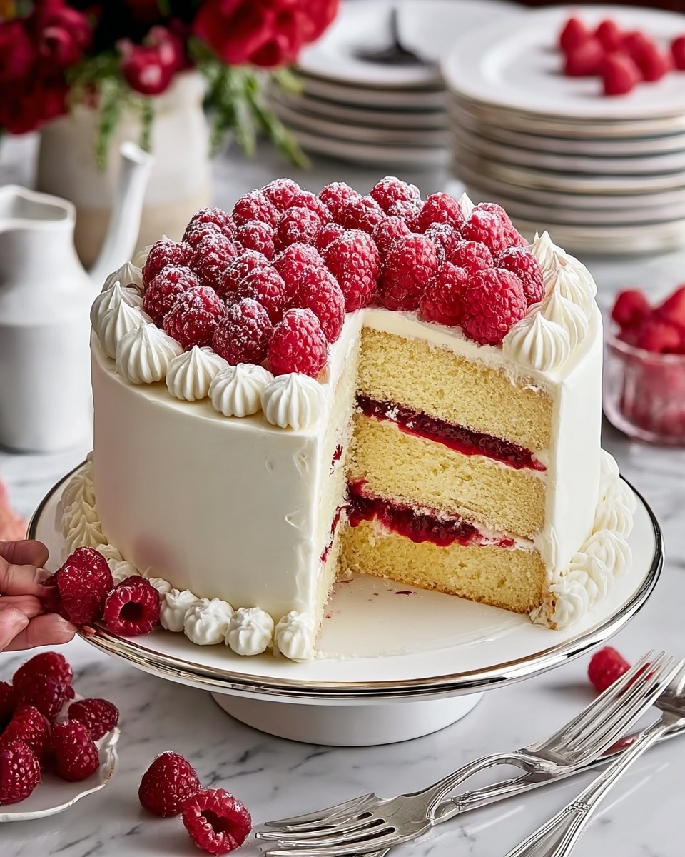 Heavenly White Chocolate Raspberry Dream Cake Recipe - Recipe Image