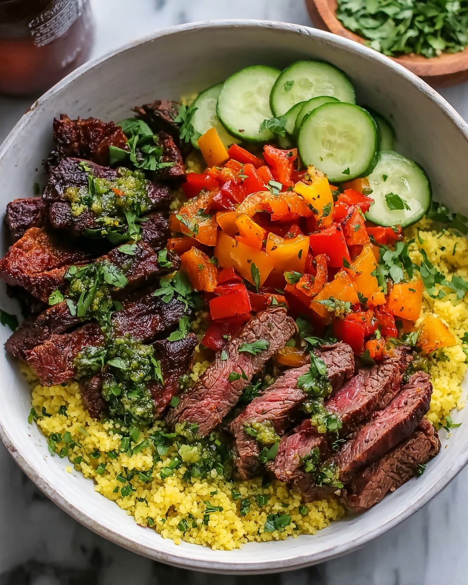 Flavor-Packed Mediterranean Steak Bowl Recipe - Recipe Image