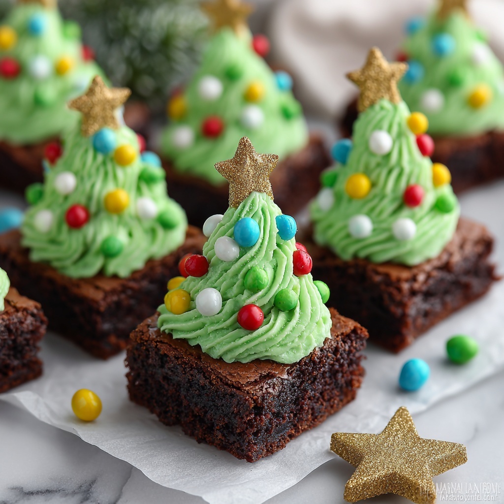Christmas Tree Brownies Recipe - Recipe Image