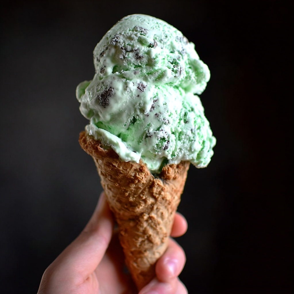 Homemade Mint Chocolate Chip Ice Cream Recipe - Recipe Image
