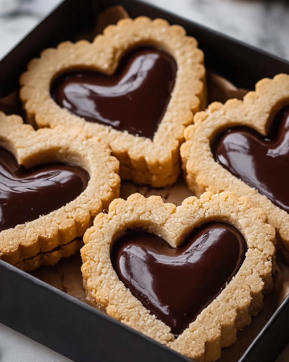 Linzer Heart Cookies with Chocolate Filling Recipe - Recipe Image