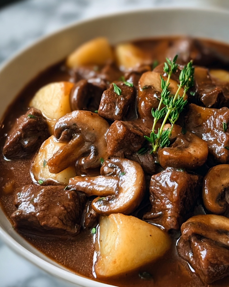 Classic French Beef Stew with Mushrooms Recipe - Recipe Image