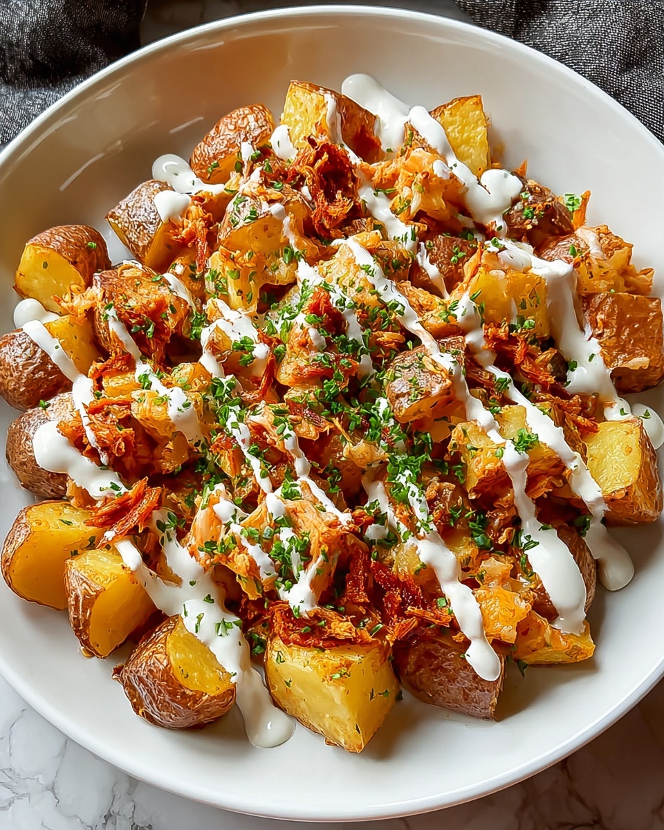 Buffalo Chicken Roasted Potato Bake Recipe - Recipe Image