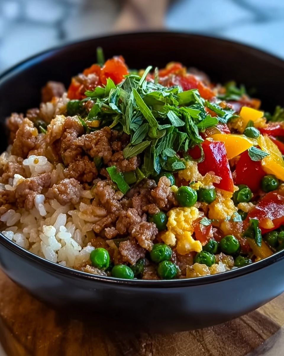Beef and Pepper Rice Bowl Recipe - Recipe Image