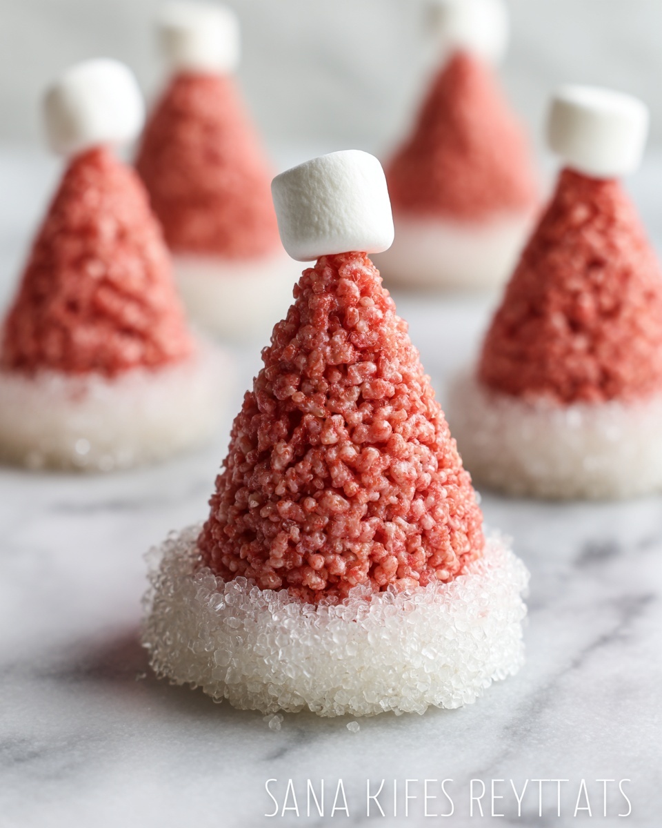 Santa Hat Rice Krispie Treats Recipe - Recipe Image