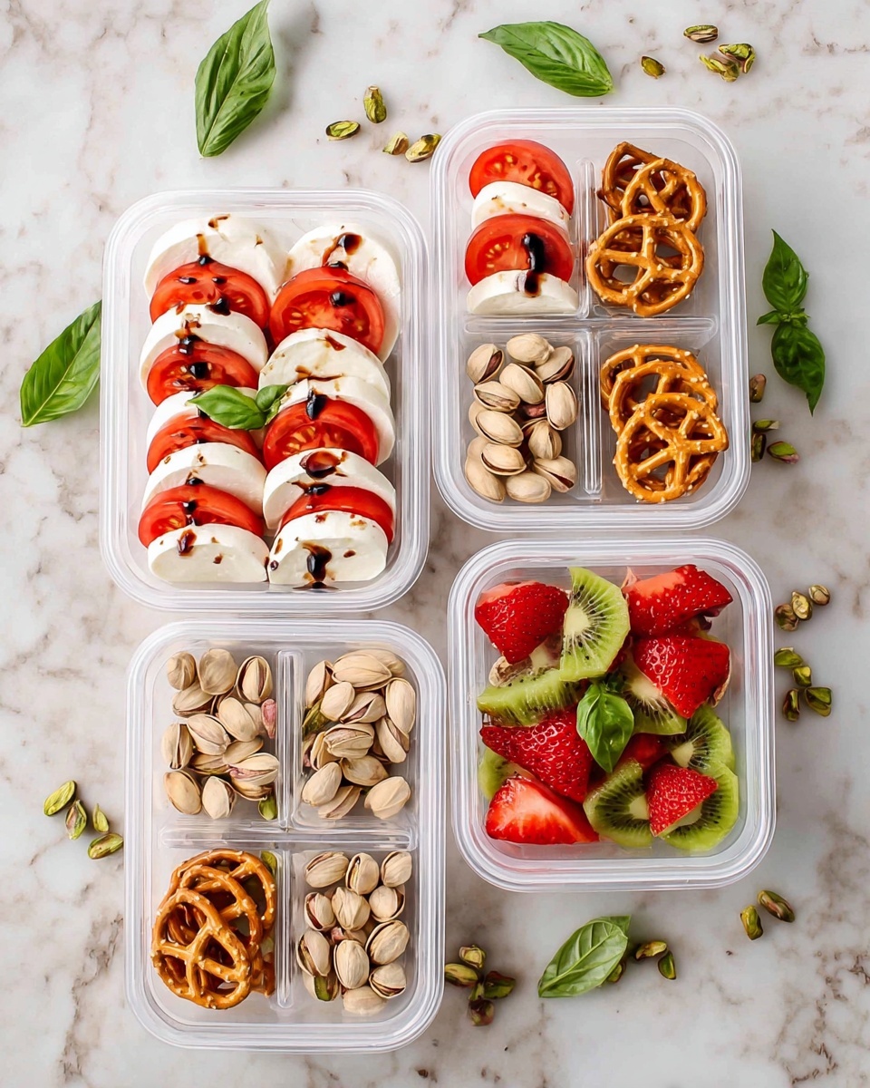 Caprese Lunchbox Idea with Fresh Fruits and Nuts Recipe - Recipe Image