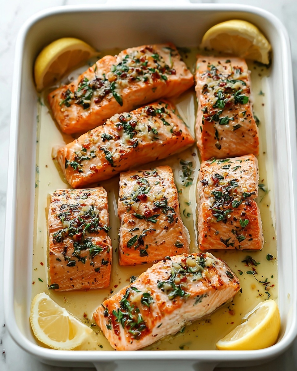 Easy Oven-Baked Lemon Garlic Salmon Recipe - Recipe Image