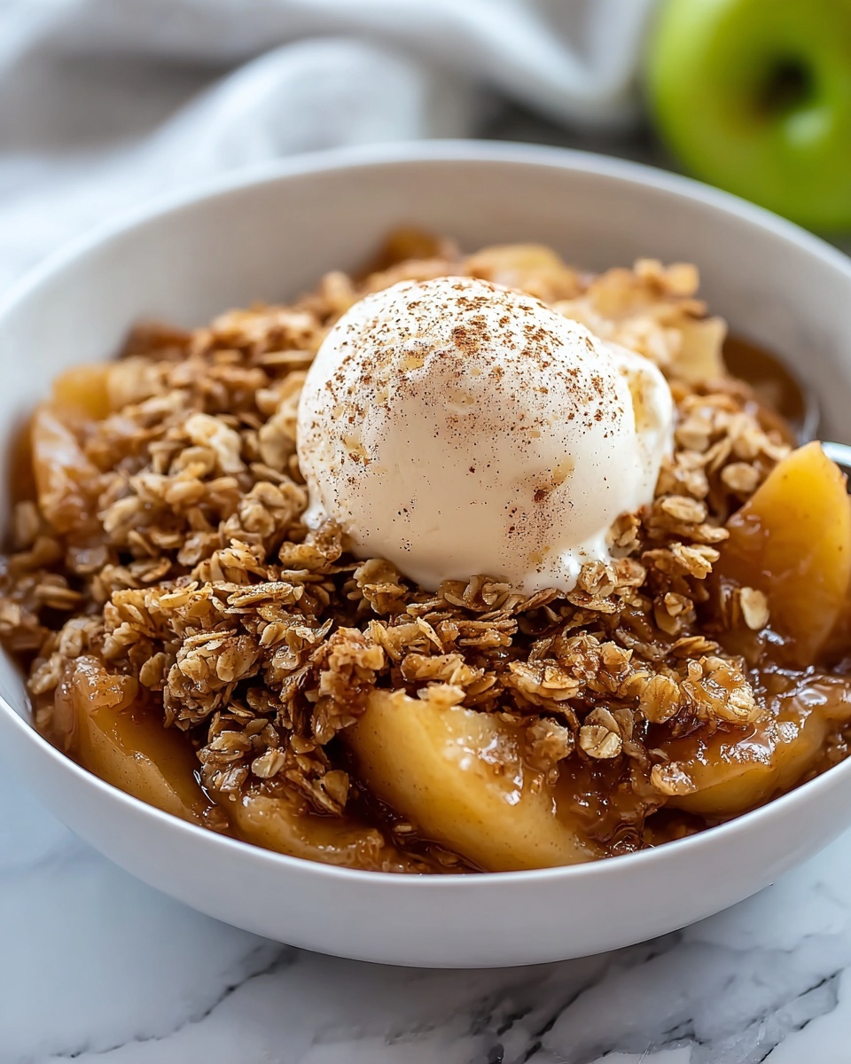 Easy Homemade Apple Crisp with Ice Cream for Cozy Family Nights Recipe - Recipe Image