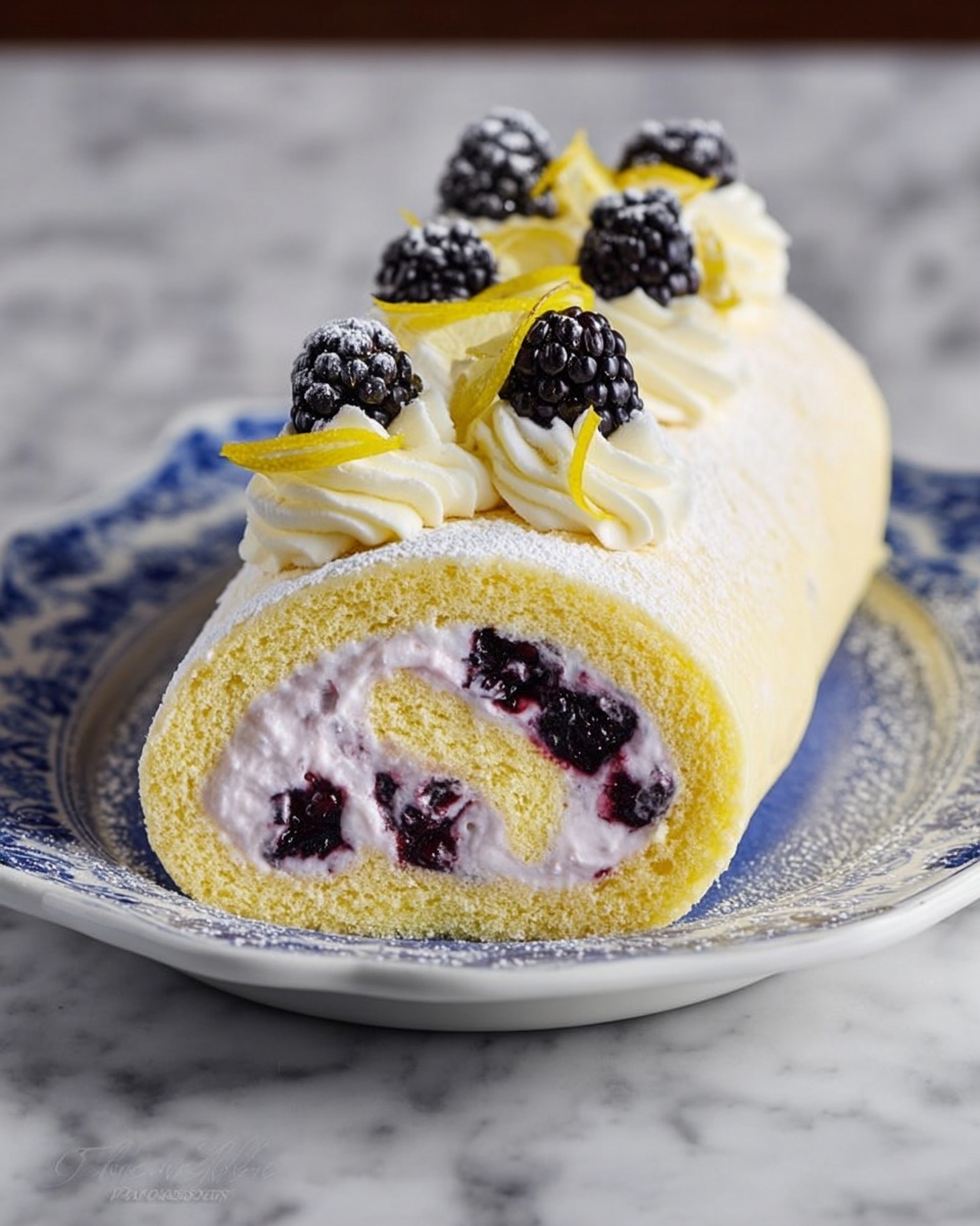 Blackberry Lemon Cake Roll Recipe - Recipe Image