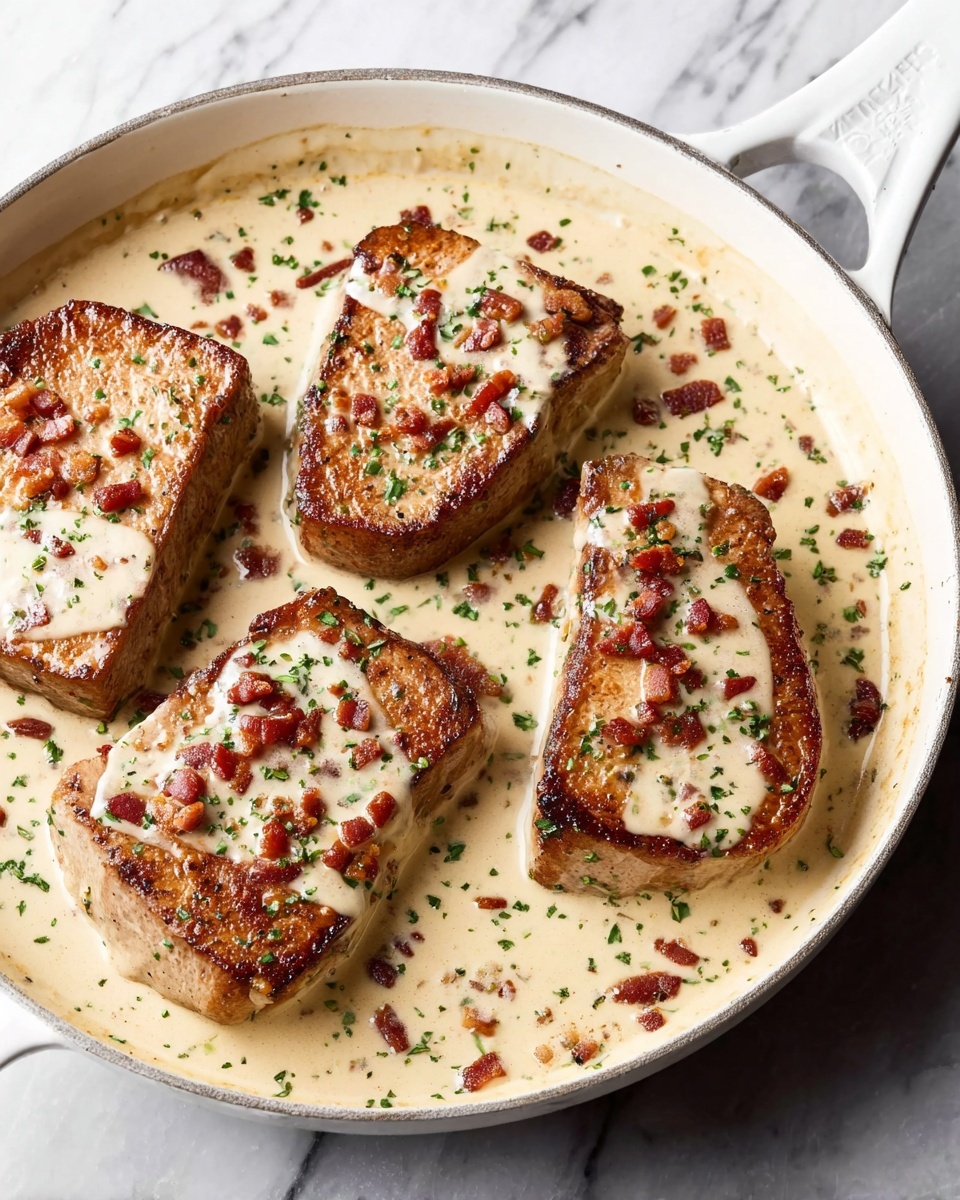 Creamy Bacon Pork Chops Recipe - Recipe Image