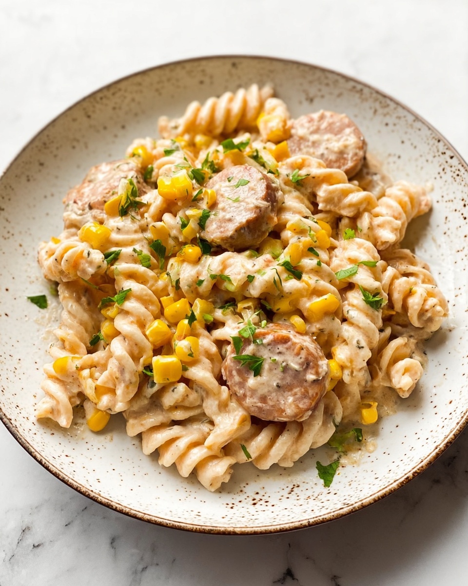 Cream Cheese Smoked Sausage Pasta Recipe - Recipe Image