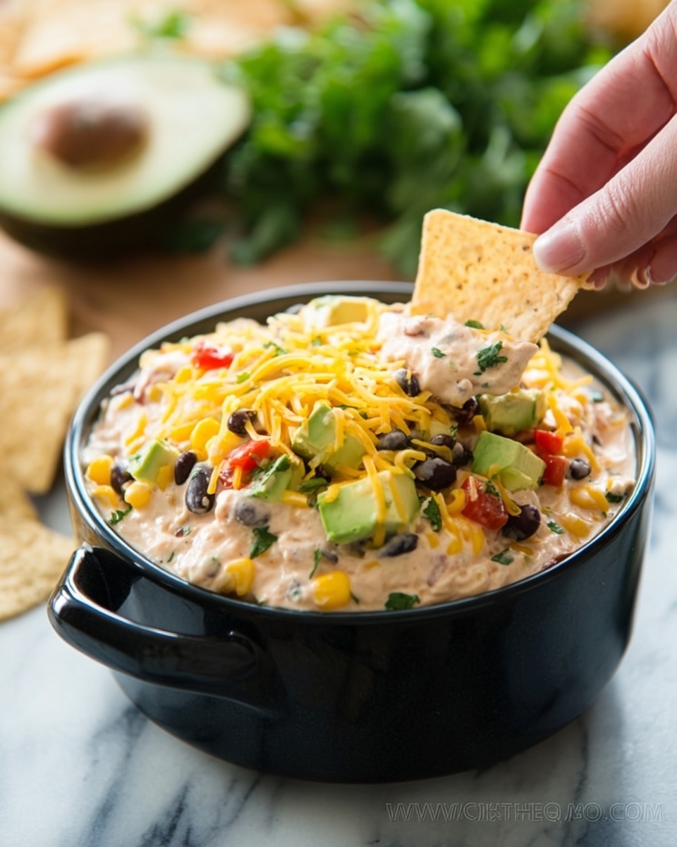 Southwest Hot Chicken Dip (Extra Cheesy) Recipe - Recipe Image