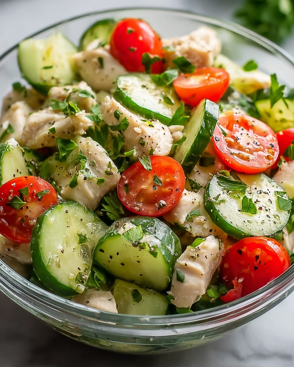 Fresh Cucumber Chicken Salad – Simple, Crunchy, and Ready in Minutes Recipe - Recipe Image