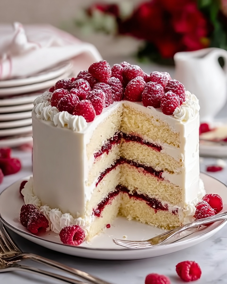 Heavenly White Chocolate Raspberry Dream Cake Recipe - Recipe Image