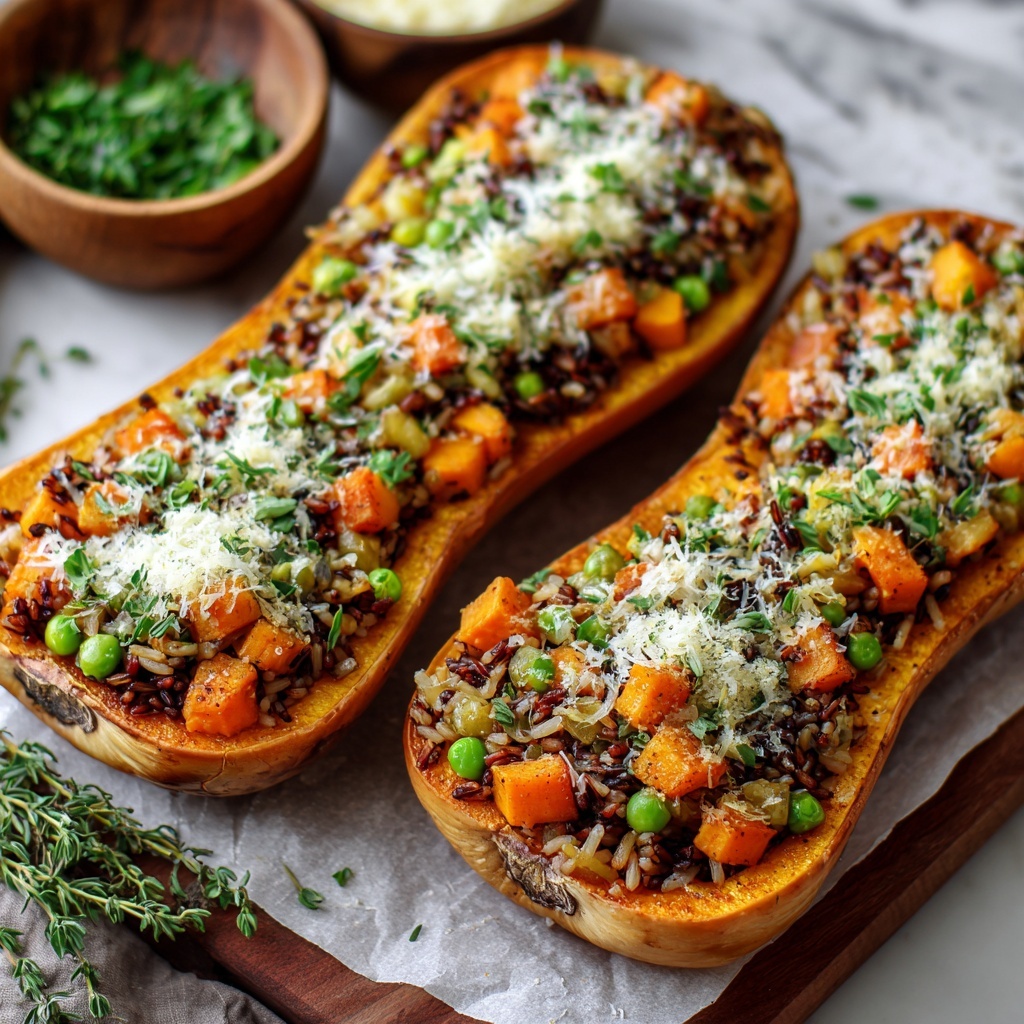 Stuffed Butternut Squash with Wild Rice Recipe - Recipe Image