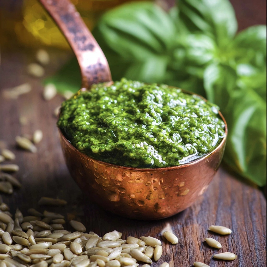 Sunflower Seed Basil Pesto Recipe - Recipe Image
