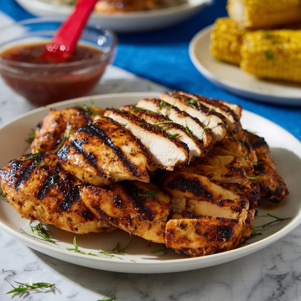 Grilled Chicken Breasts with Barbecue Sauce Recipe - Recipe Image