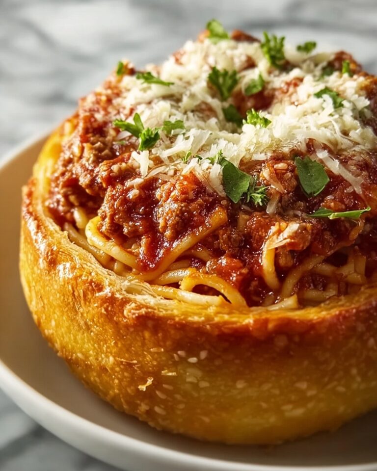 Personal Spaghetti Bread Bowls Recipe