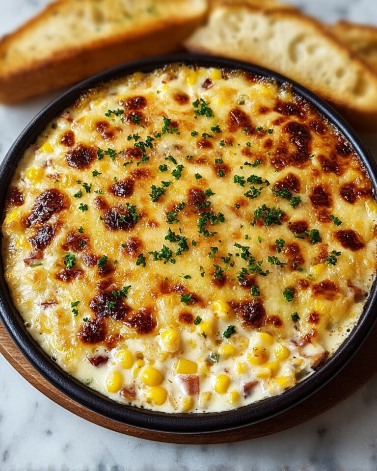 Hot Corn Dip with Cream Cheese, Sour Cream, and Melty Colby Jack Cheese Recipe