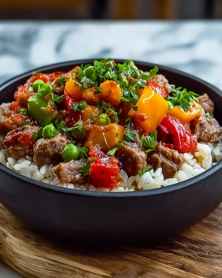 Beef and Pepper Rice Bowl Recipe