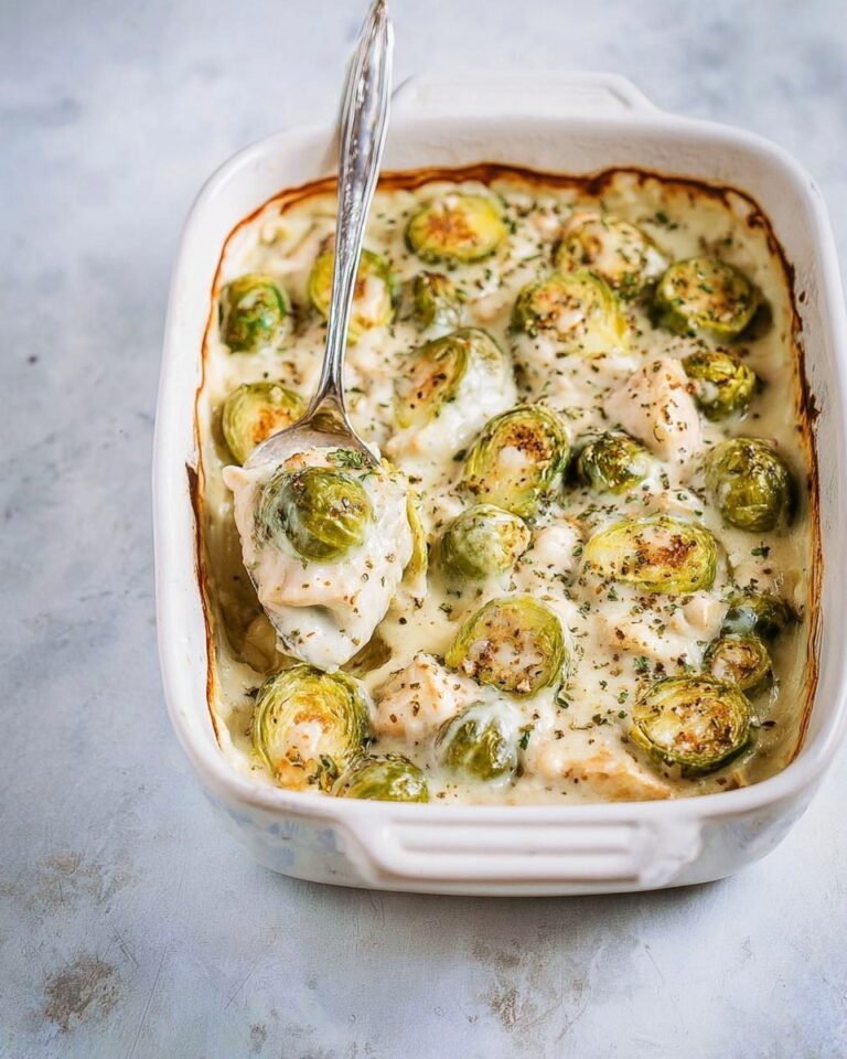 Creamy Baked Brussels Sprouts with Parmesan and Brandy Recipe