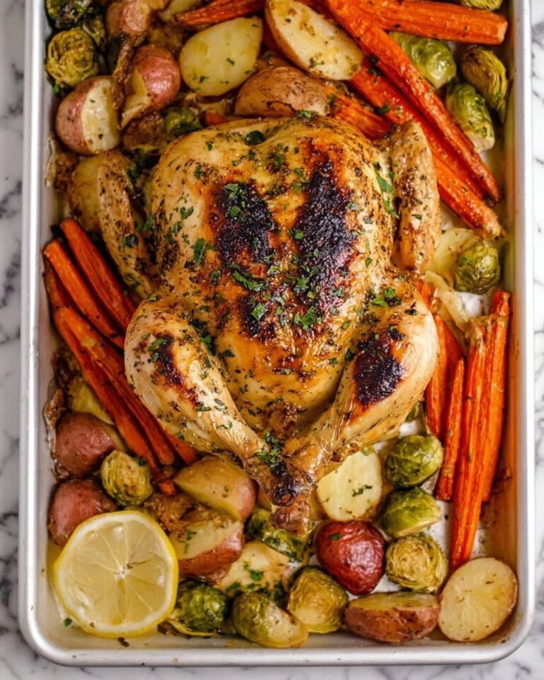 Spatchcock Chicken with Roasted Vegetables Recipe