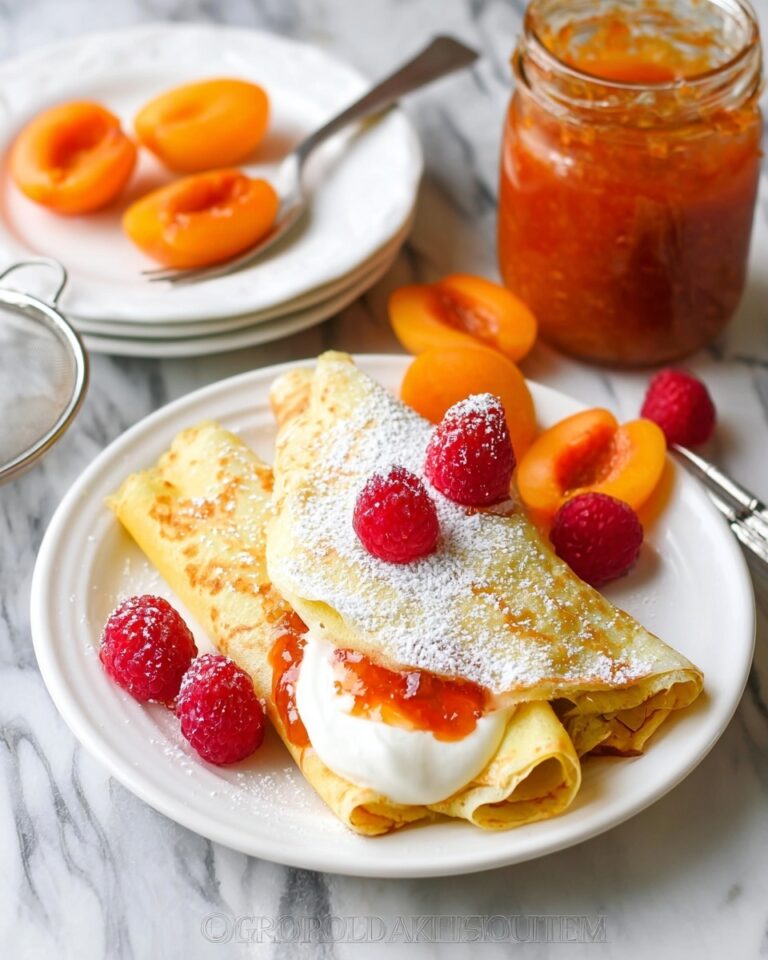 Crepes with Greek Yogurt Cream and Fresh Berry Topping Recipe