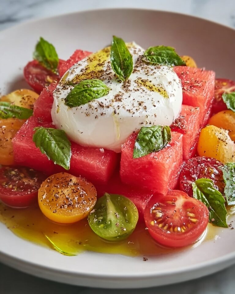 Watermelon Tomato Burrata Salad – Easy, Refreshing Summer Recipe