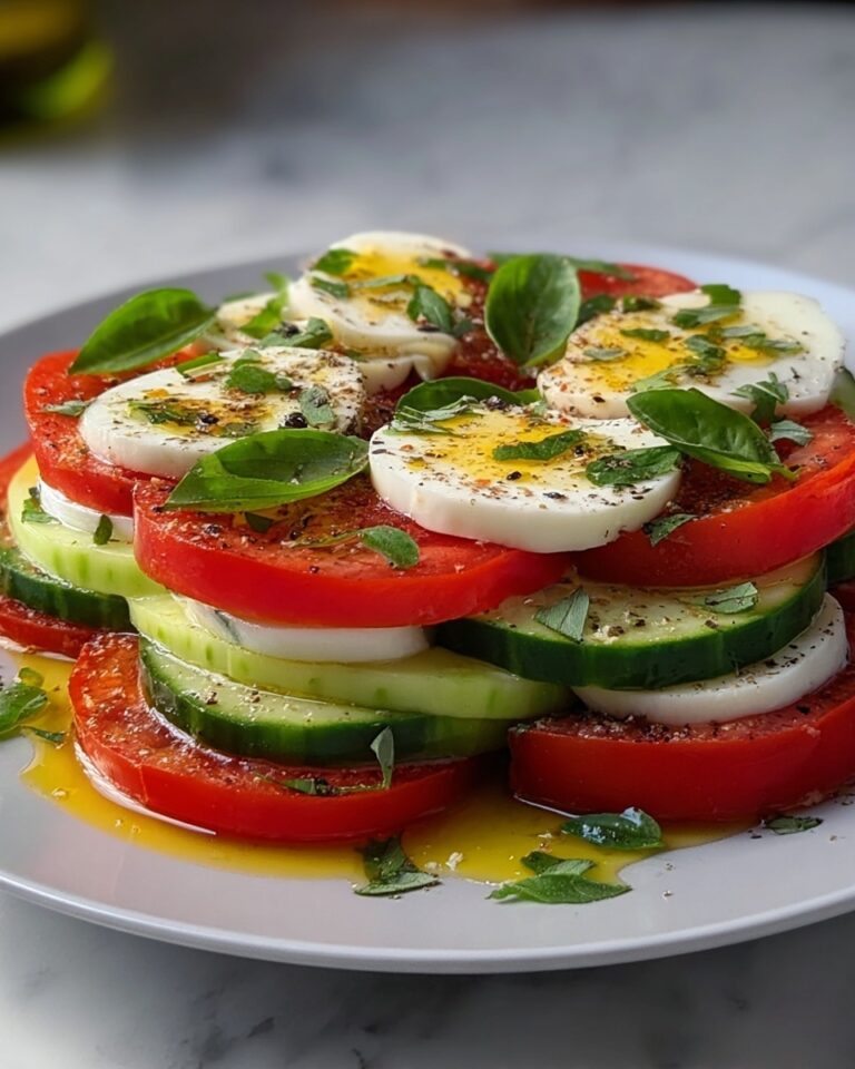Easy Cucumber Caprese Salad – A Refreshing and Vibrant Summer Side Dish Recipe