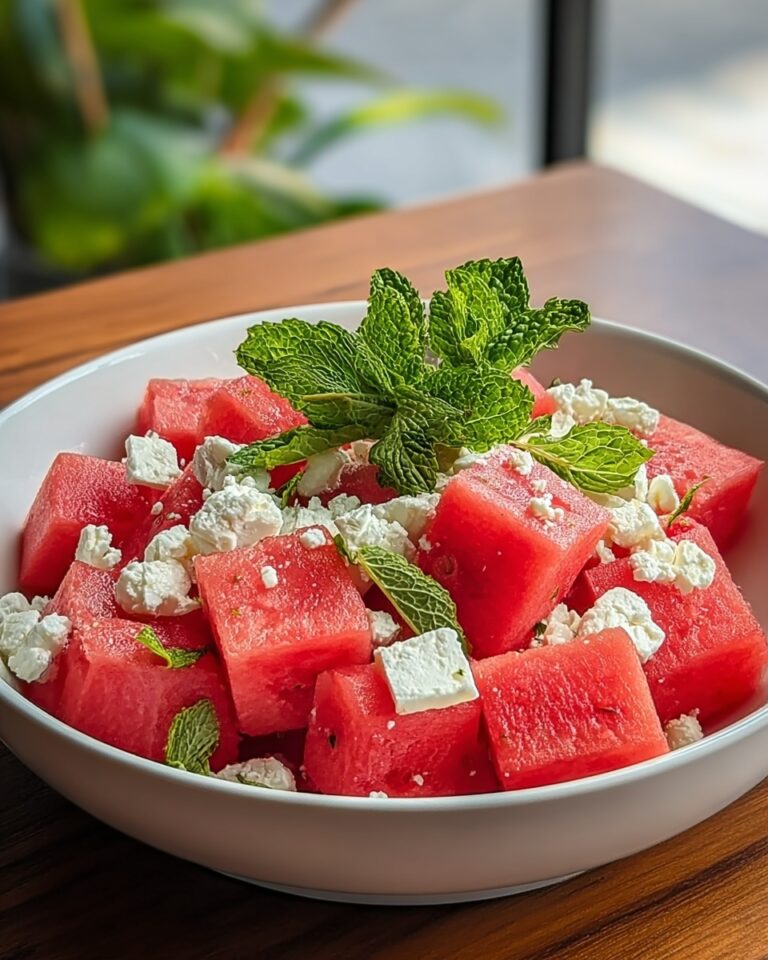 Watermelon Feta Salad with Mint and Balsamic Glaze Recipe