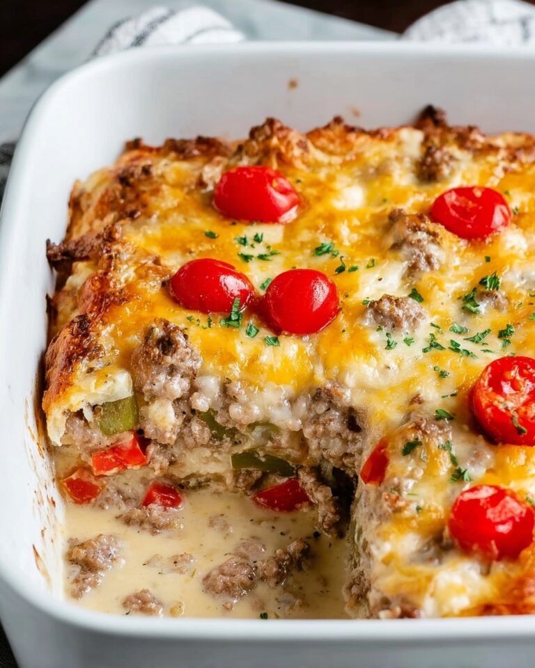 Cheesy Low Carb Philly Cheesesteak Casserole Recipe