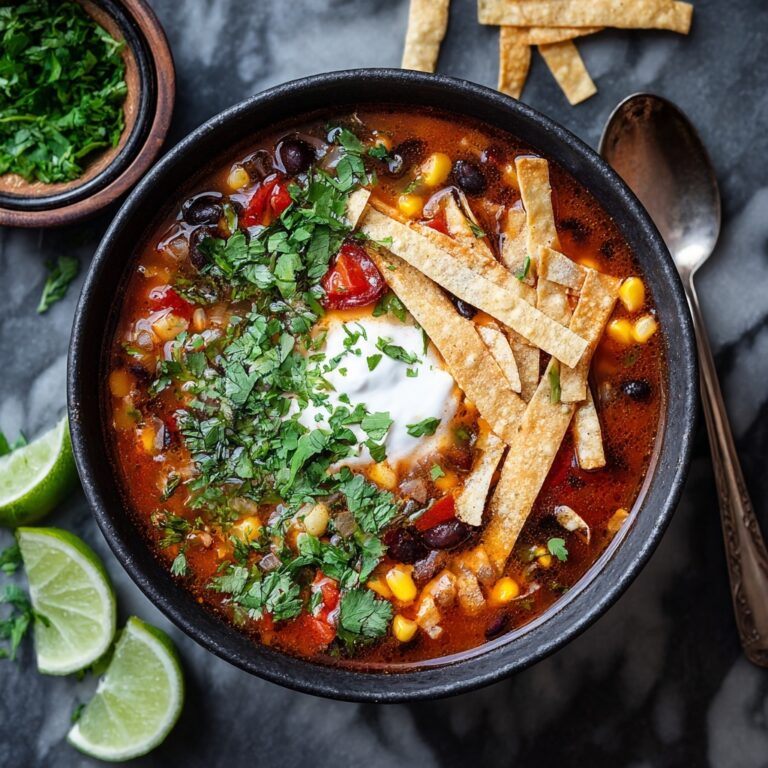 Roasted Black Bean Tortilla Soup Recipe